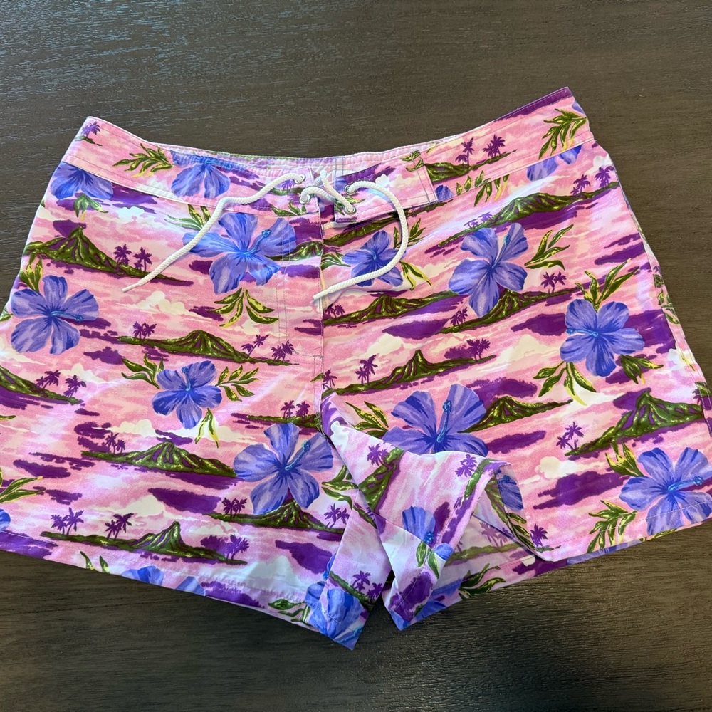 Boardshorts Pink and Purple Floral Swim Trunks